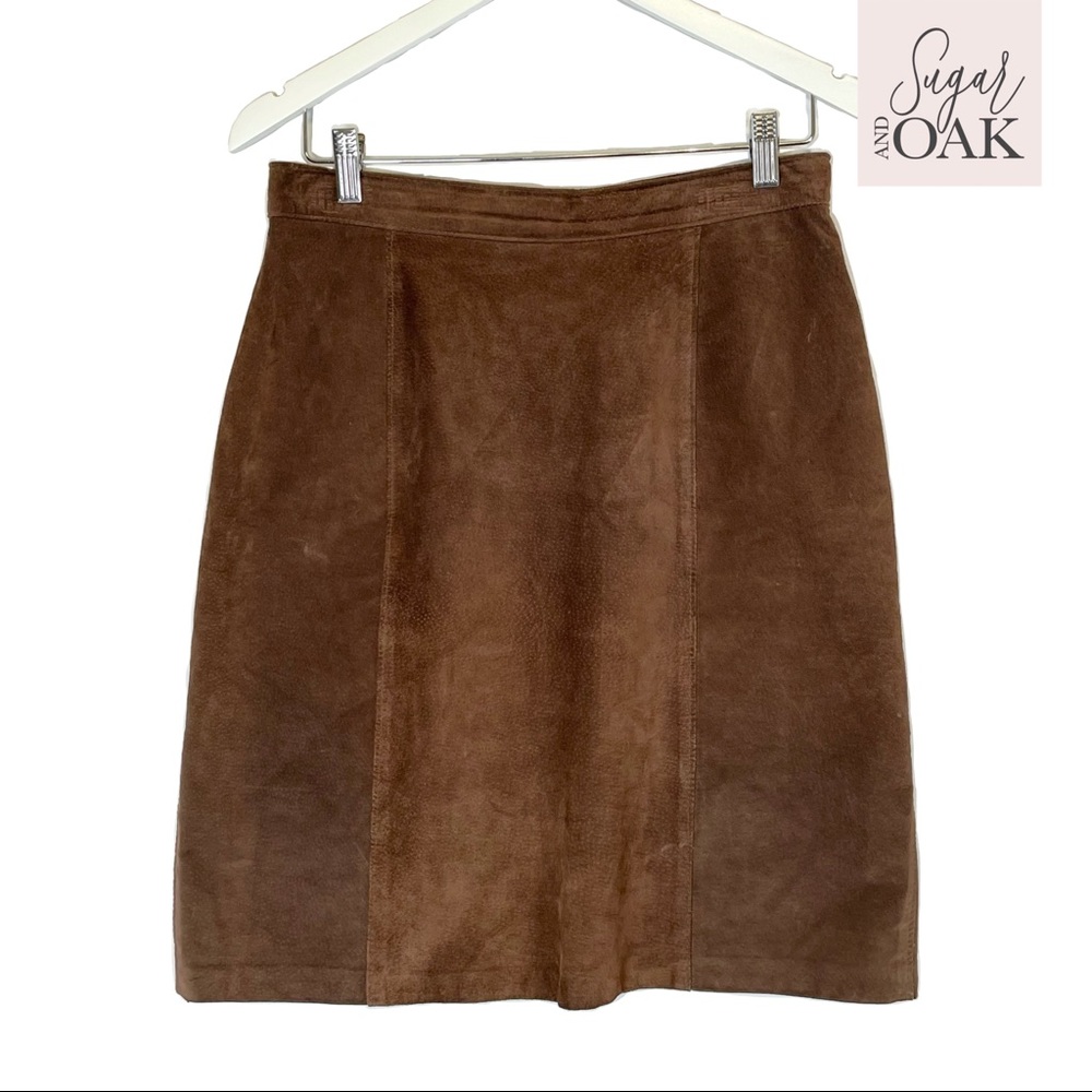 Vintage Daniel Marcus Suede Knee Length Skirt 14